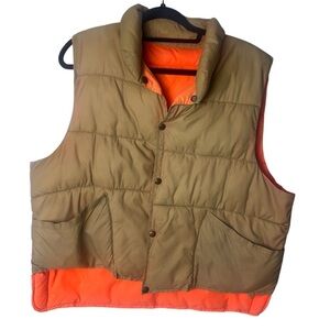 Vintage reversible hunting puffer vest jacket